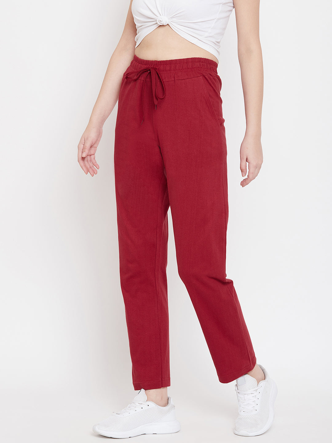 Women's Pack of 2 Track Pants-Black and Maroon