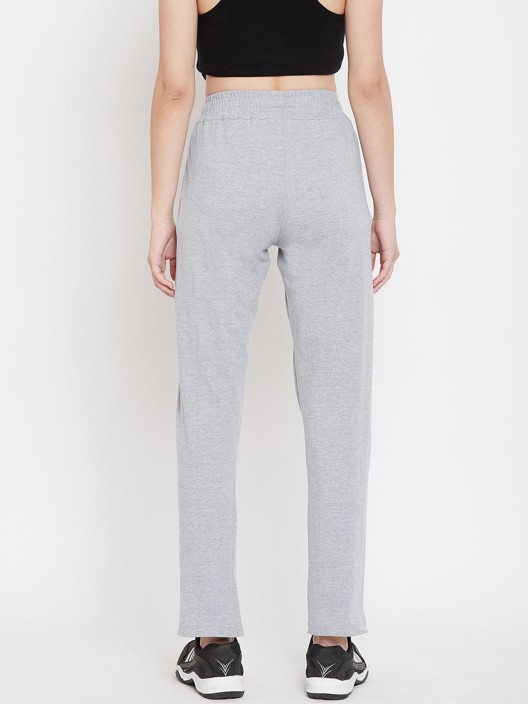 Women's Pack of 2 Track Pants-Light Grey and Maroon