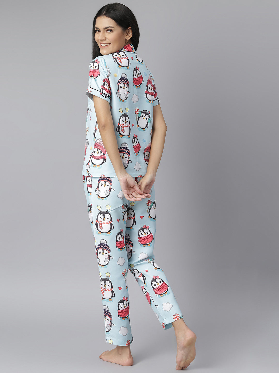 Women's Penguin Digital Print Night Suit Set
