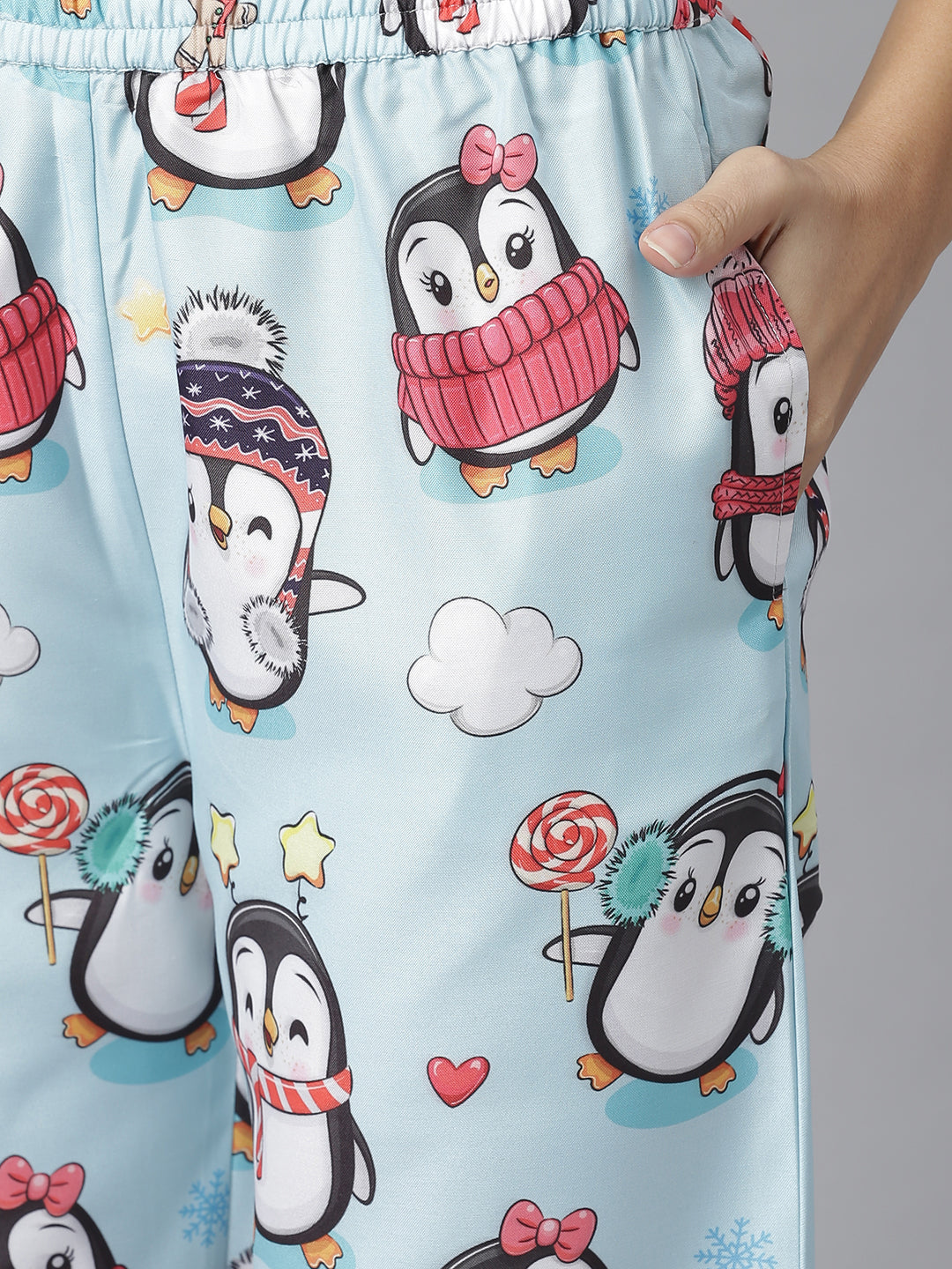 Women's Penguin Digital Print Night Suit Set