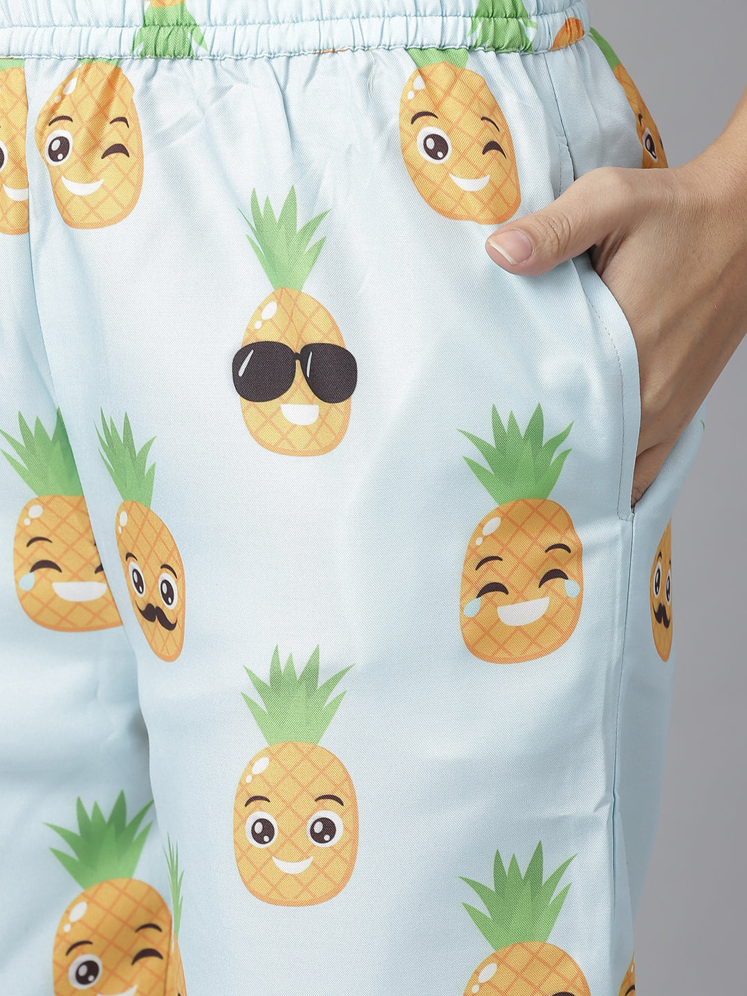 Women's Funny Pineapple Digital Print Night Suit Set