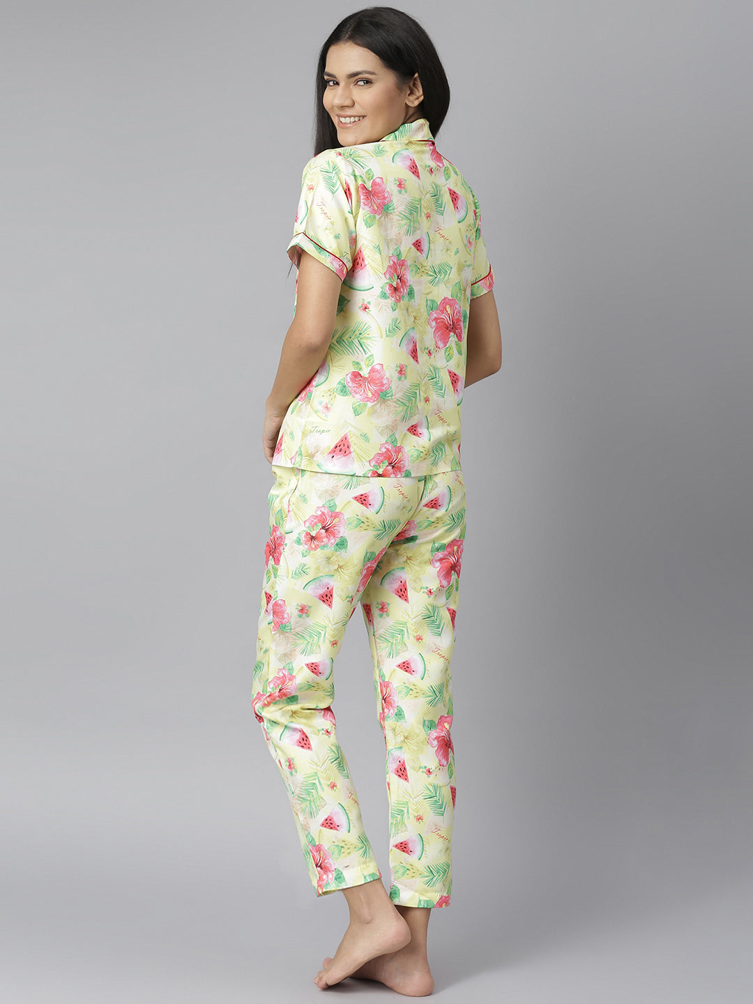 Women's Summer Water melon Digital Printed Night Suit Set
