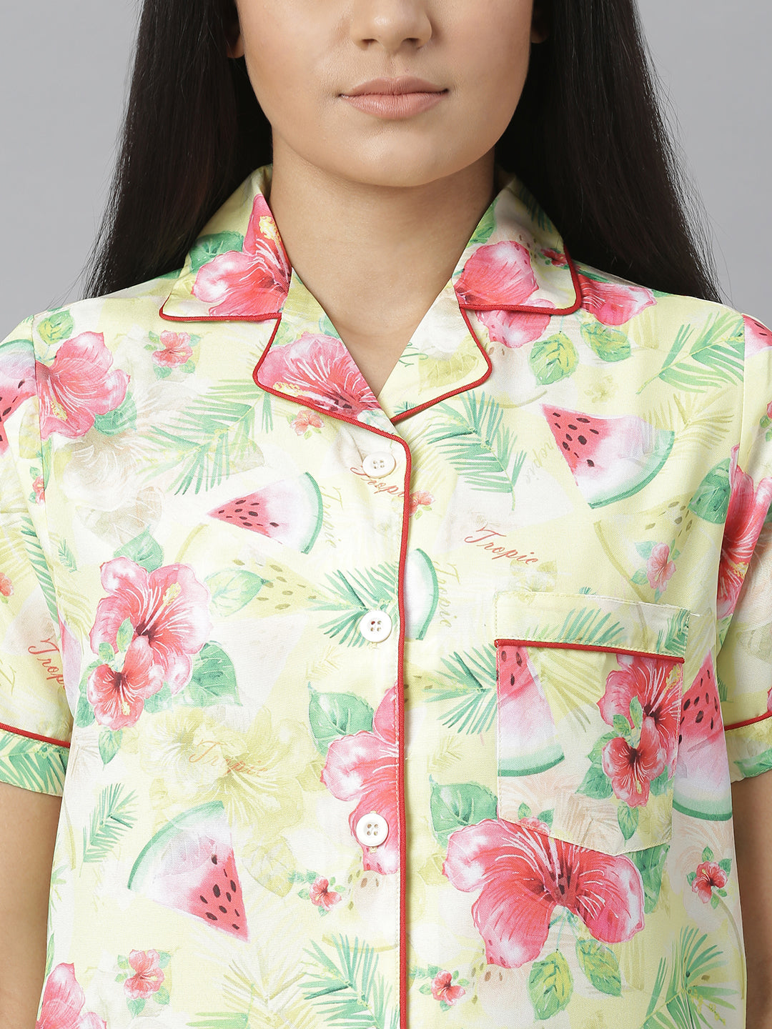 Women's Summer Water melon Digital Printed Night Suit Set