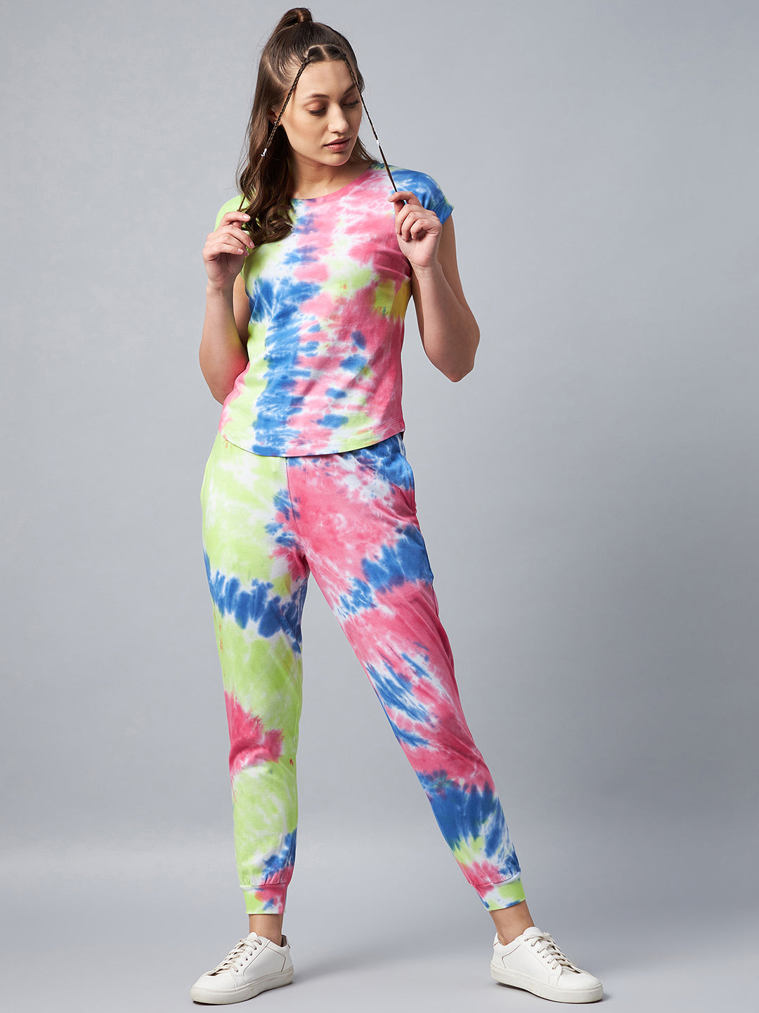 Women's Multicolored Tie & Dye Tracksuit Set