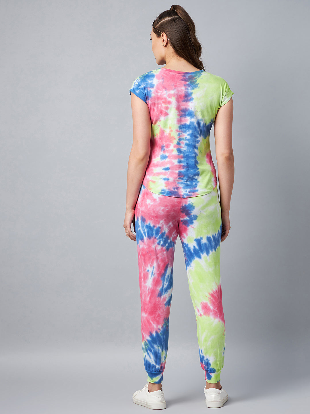 Women's Multicolored Tie & Dye Tracksuit Set