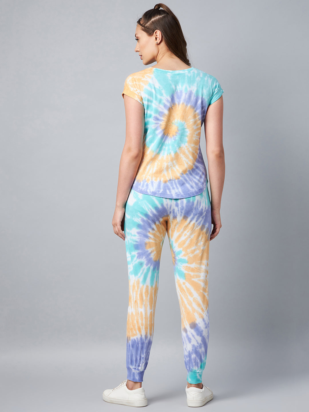 Women's Multicolored Tie & Dye Tracksuit Set