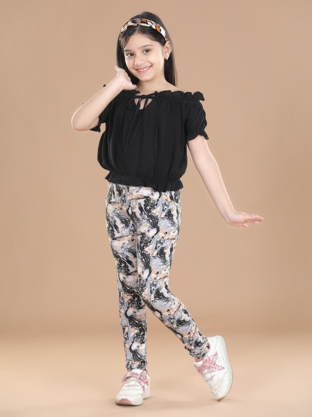 Girls Cotton Floral Printed Jegging