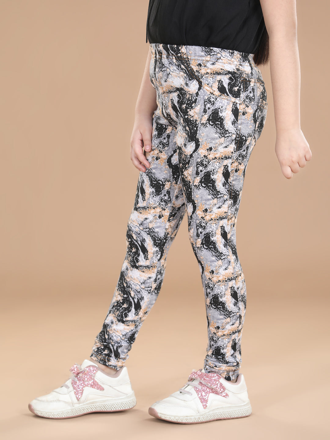 Girls Cotton Floral Printed Jegging