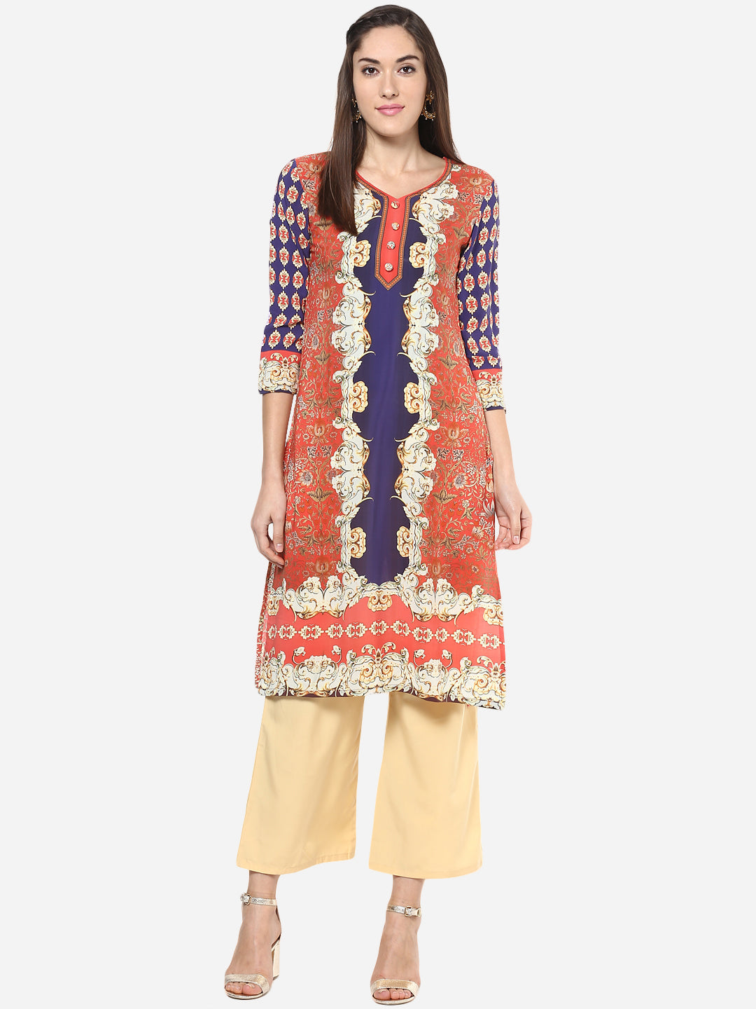 Women's Digital Printed Georgette Kurti