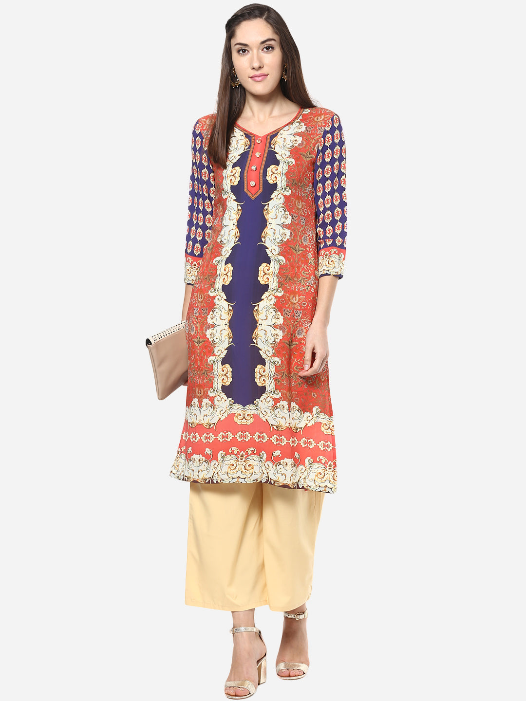 Women's Digital Printed Georgette Kurti