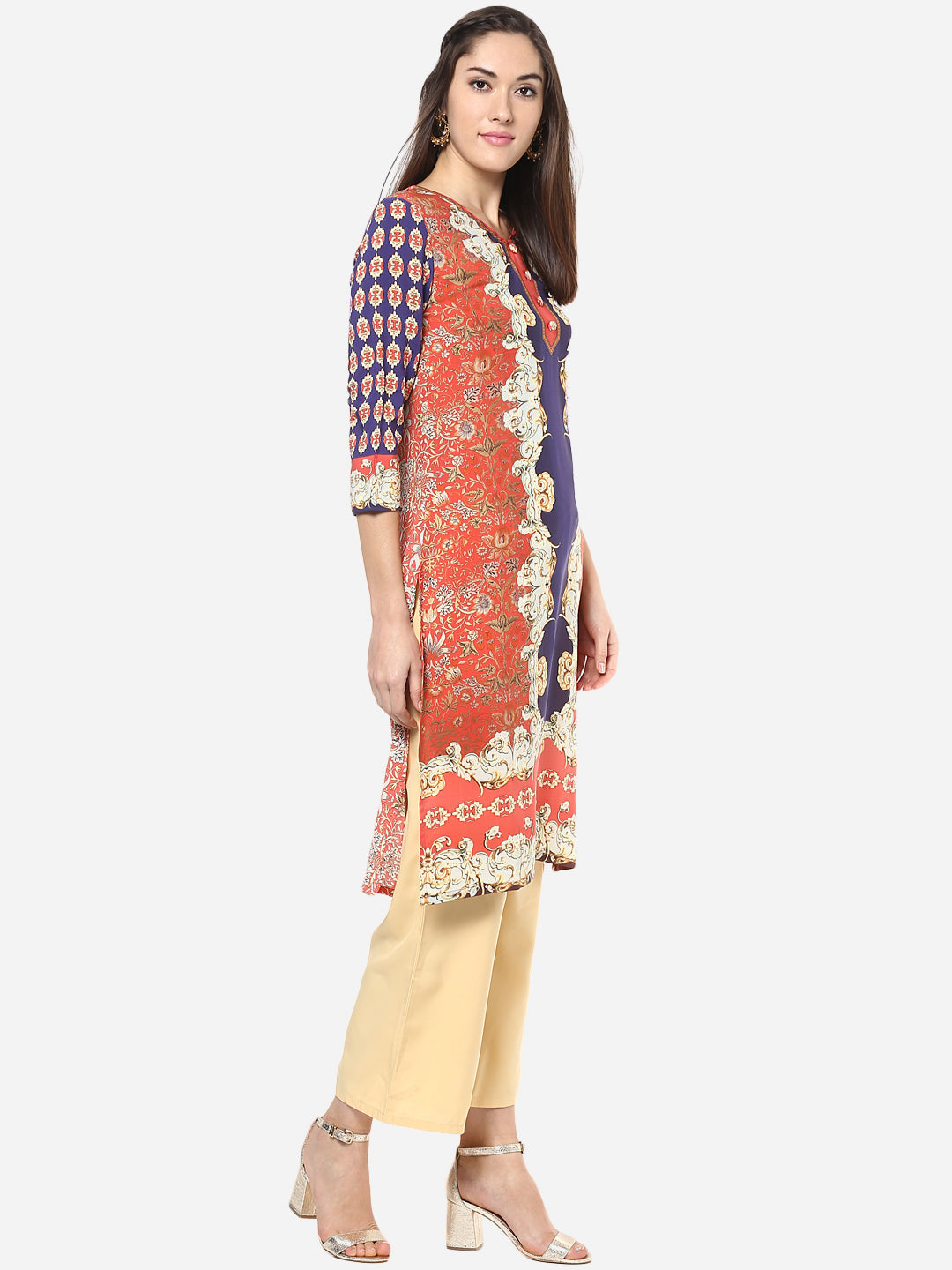 Women's Digital Printed Georgette Kurti