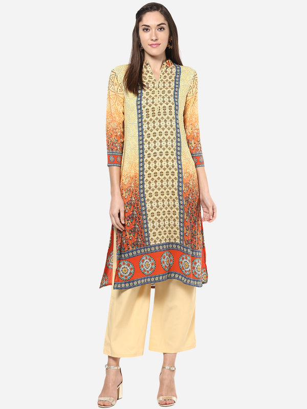 Women's Digital Printed Georgette Kurti