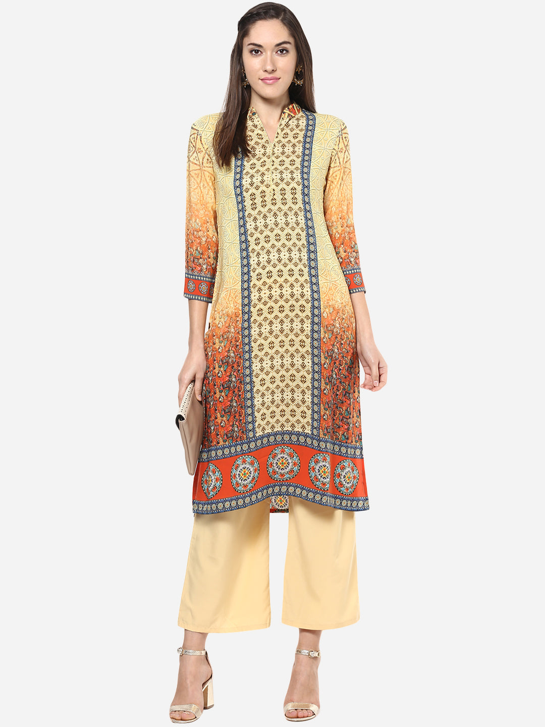 Women's Digital Printed Georgette Kurti