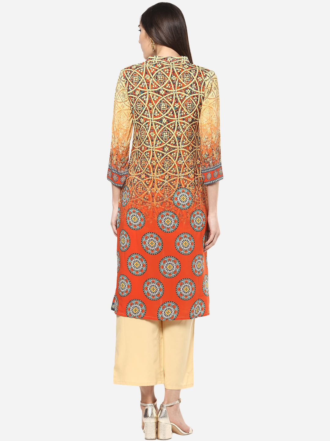 Women's Digital Printed Georgette Kurti