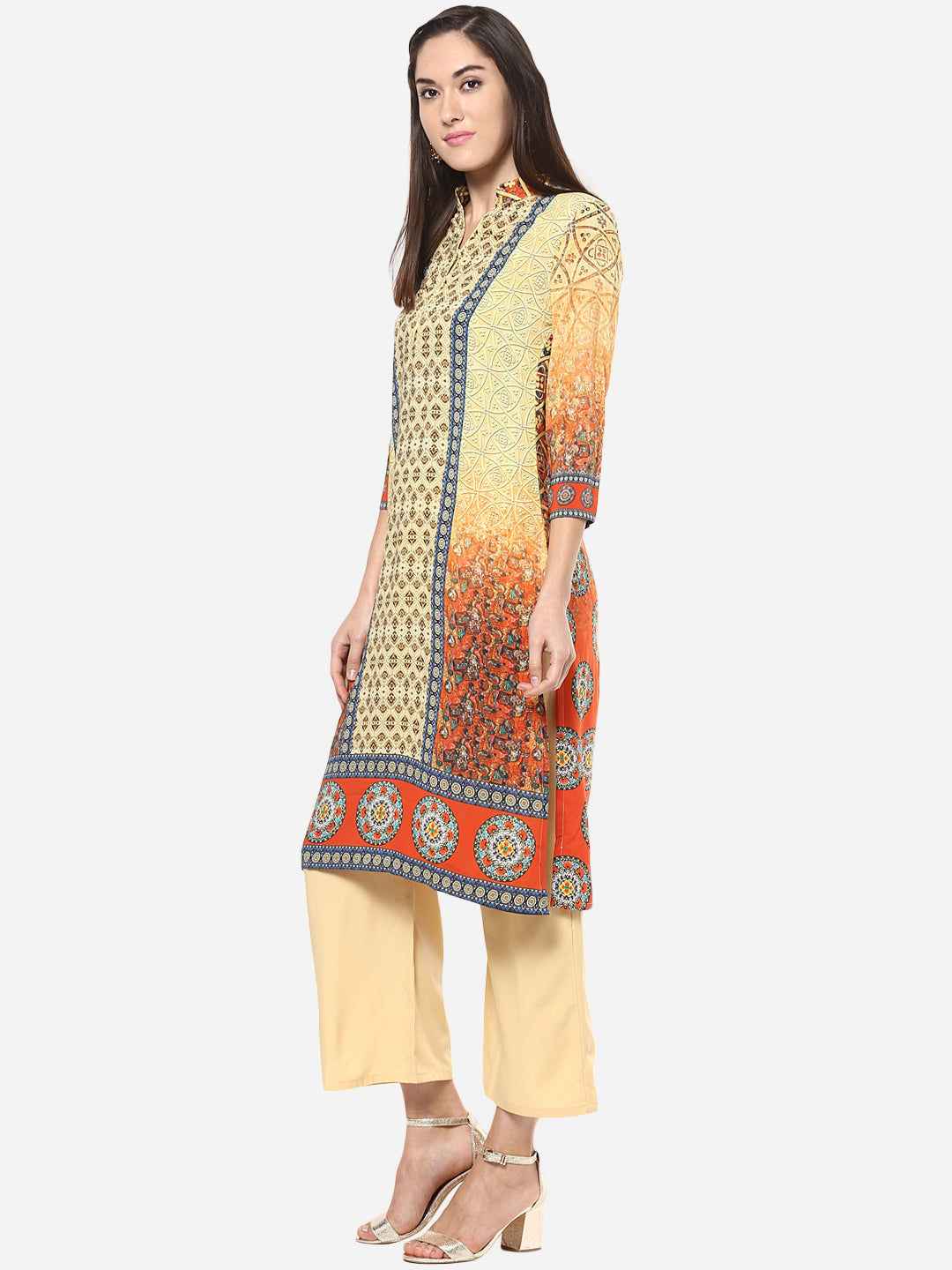 Women's Digital Printed Georgette Kurti
