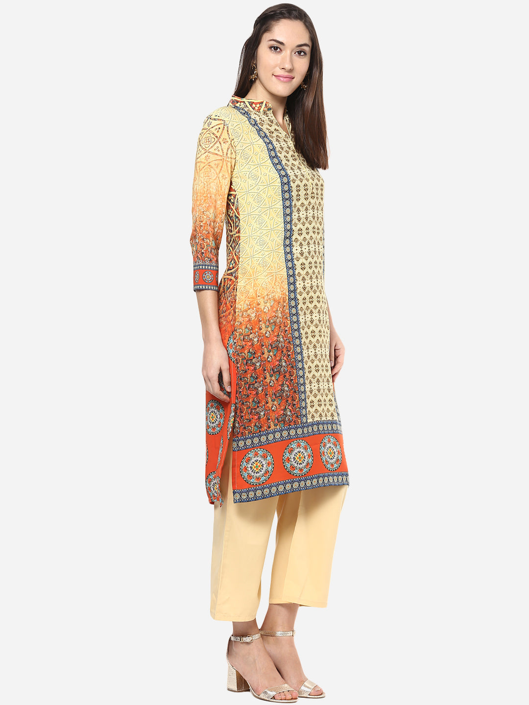 Women's Digital Printed Georgette Kurti