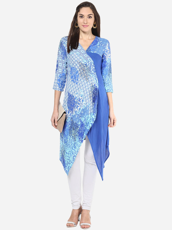 Women's Ice Blue Flap style Kurti