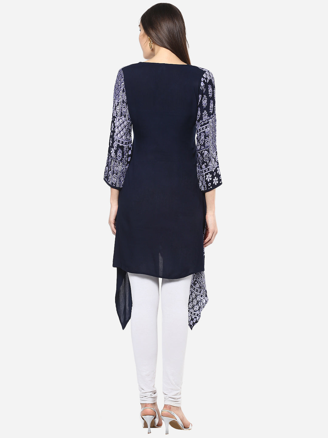 Women's Navy Blue Flap style Kurti