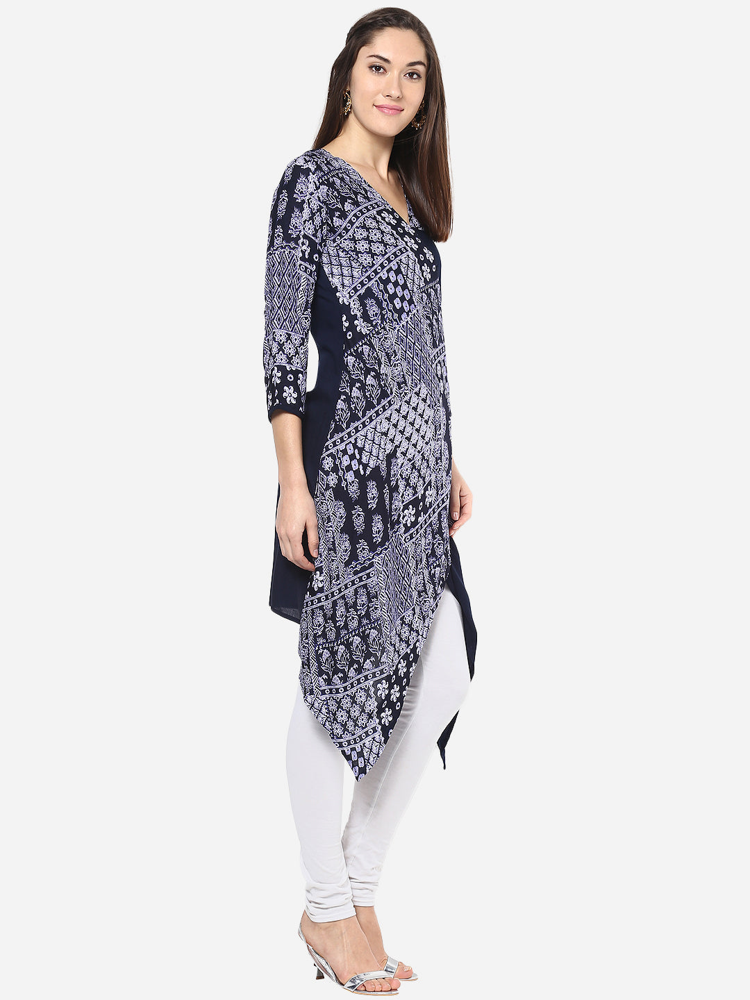 Women's Navy Blue Flap style Kurti