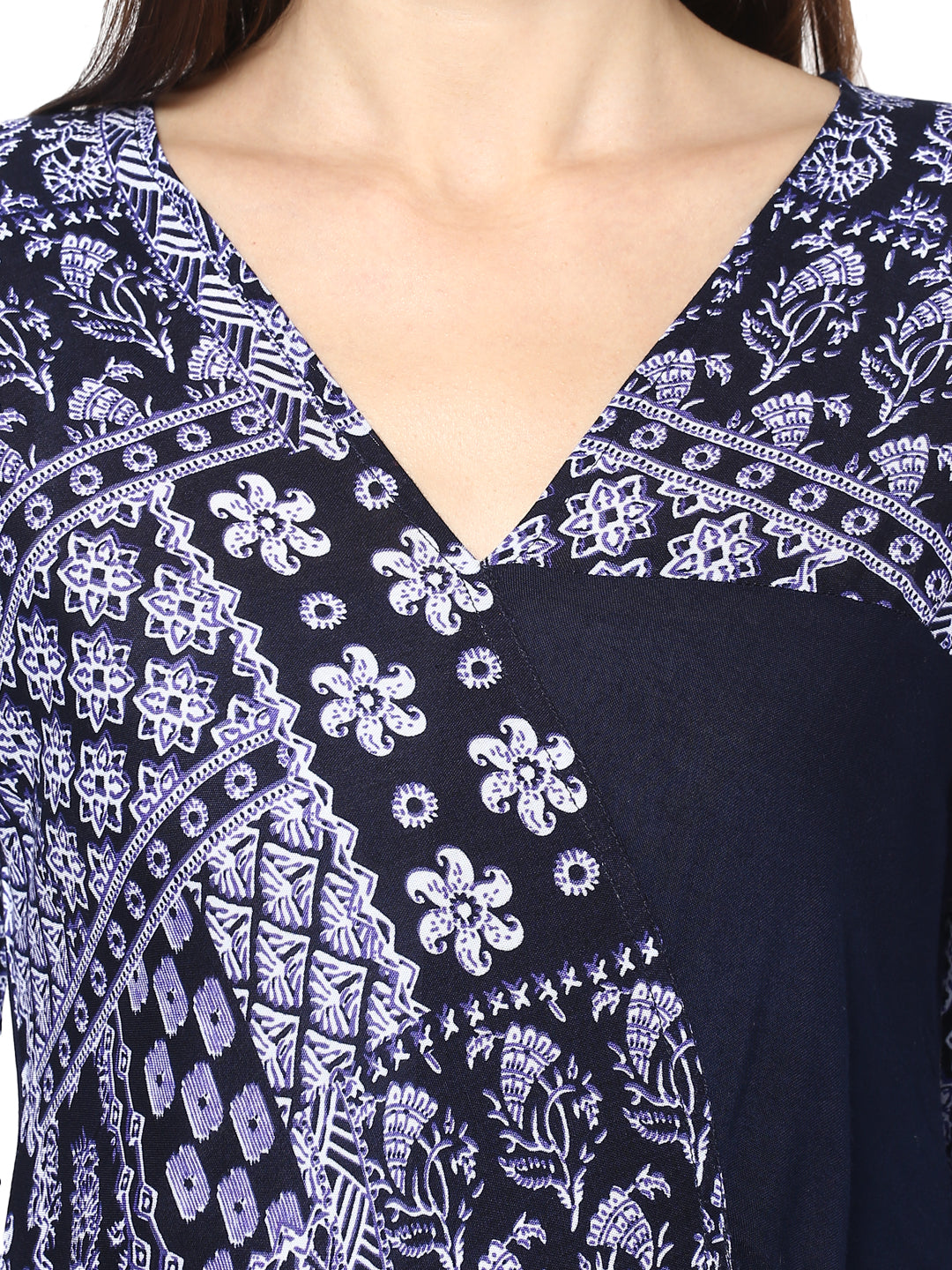 Women's Navy Blue Flap style Kurti