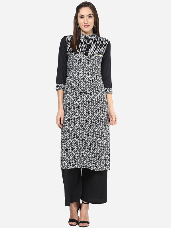 Women's Black and White Kurti