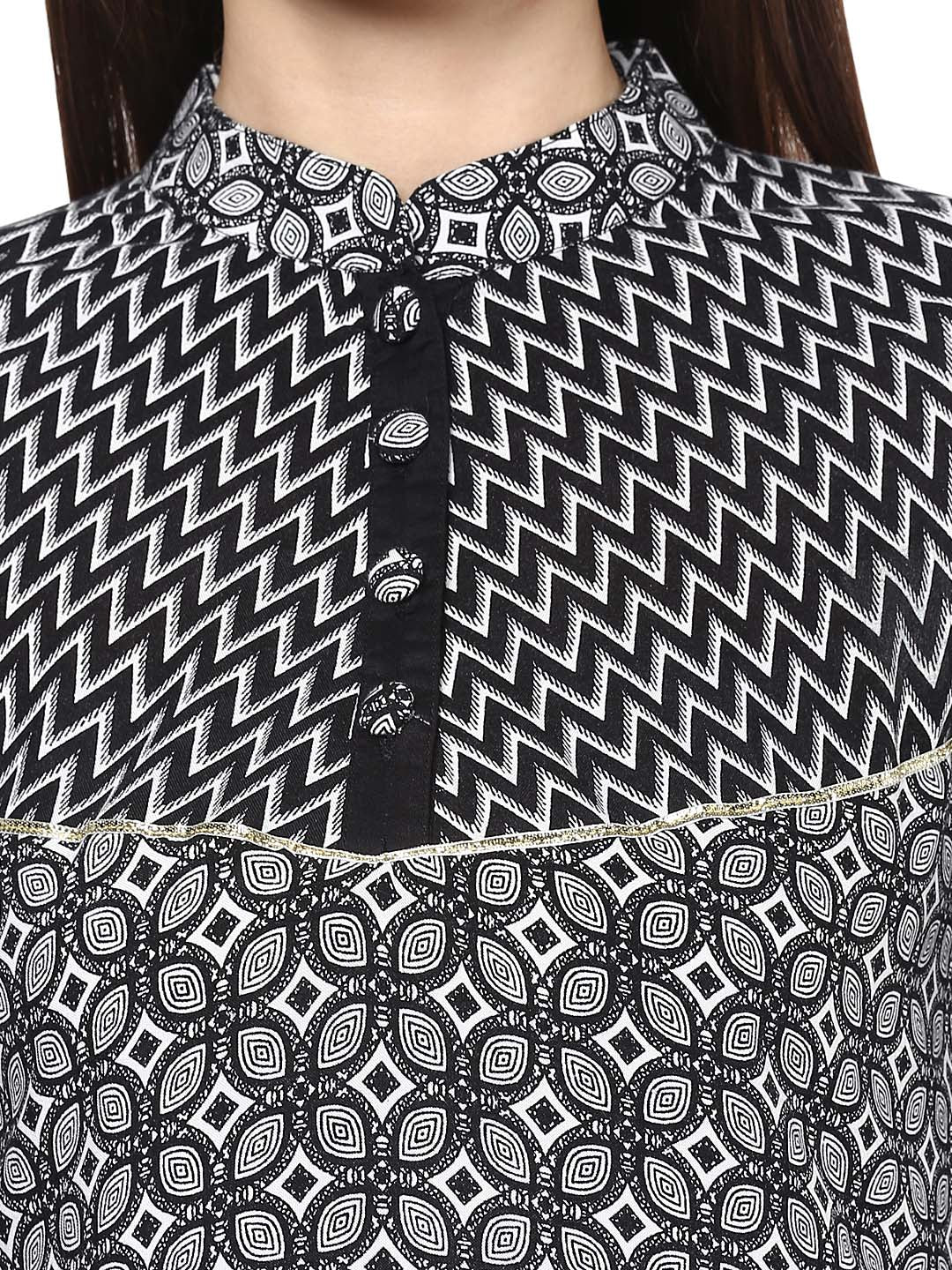 Women's Black and White Kurti