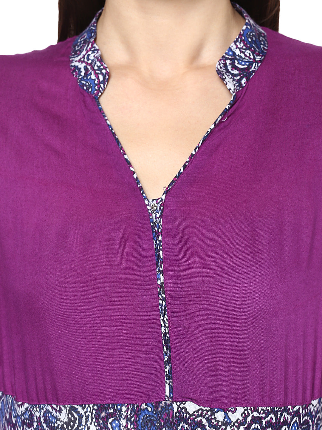 Women's Purple and Blue Asymmetric Kurti