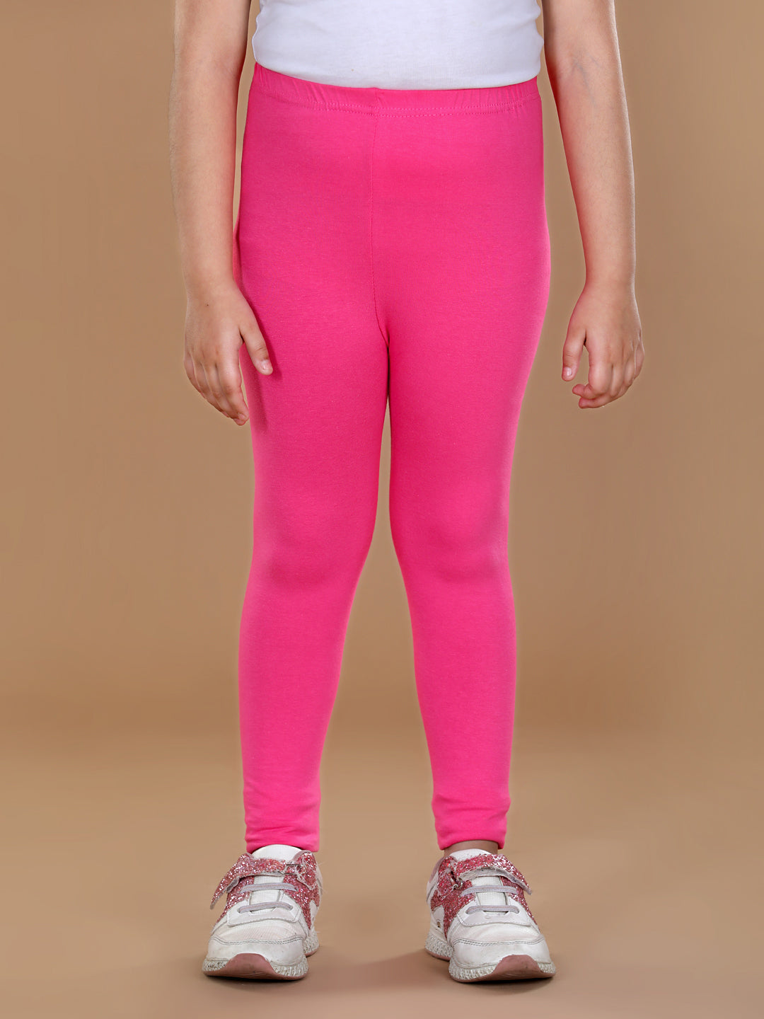 Girls Pink Solid Legging