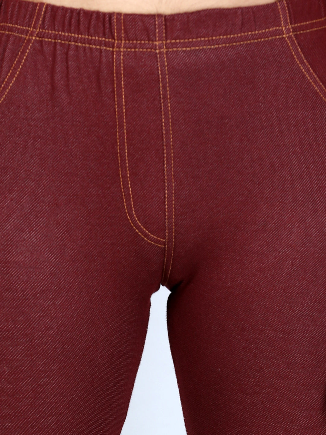 Girls Cotton Jeggings- Brown