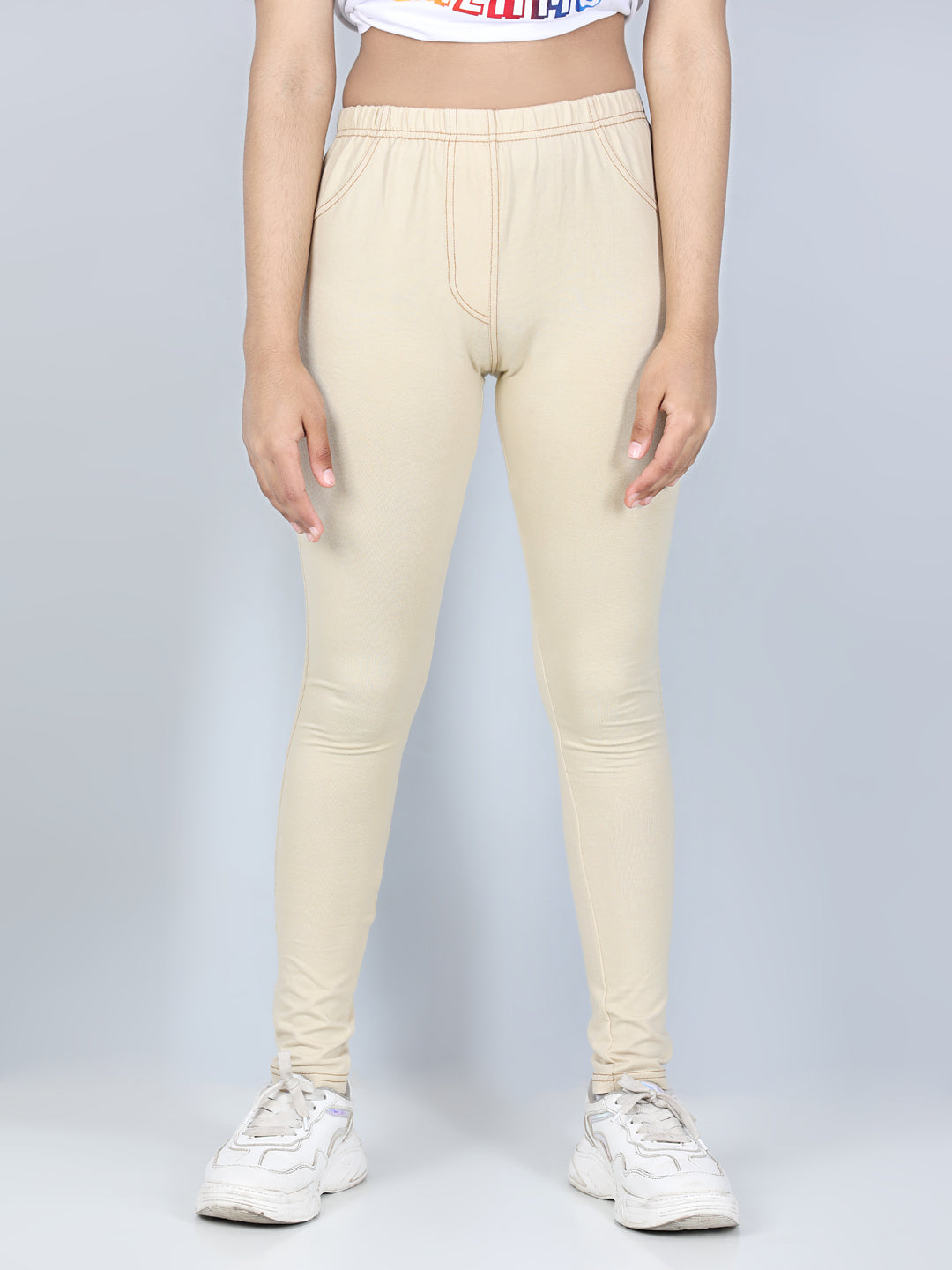 Cream jeggings sales