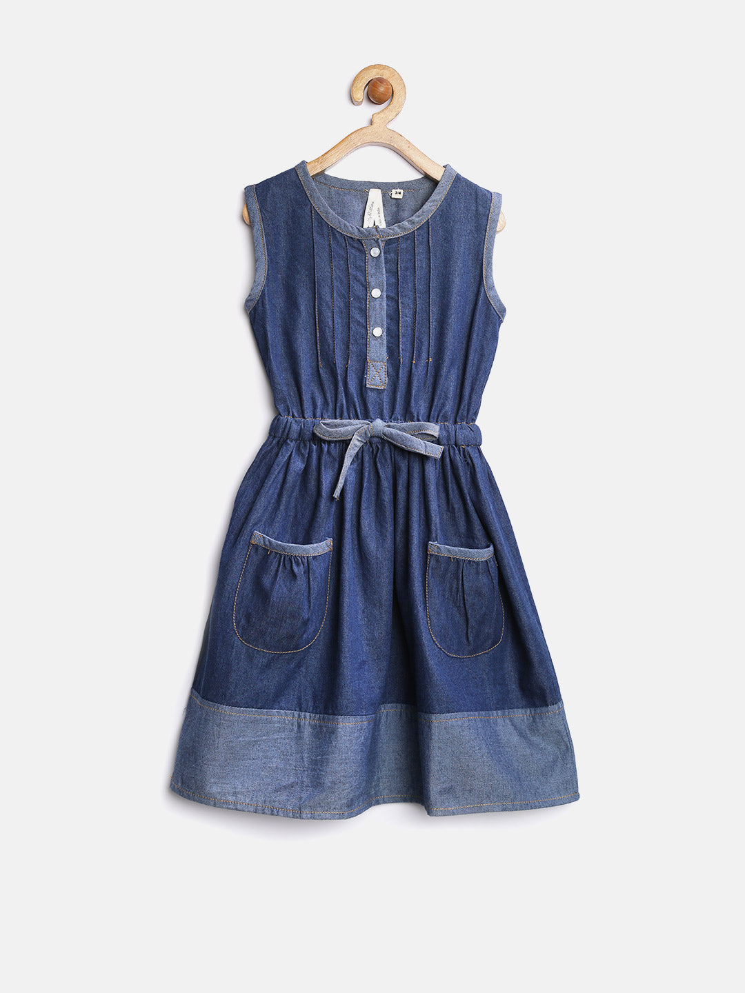 Girls Denim Dress with Bow