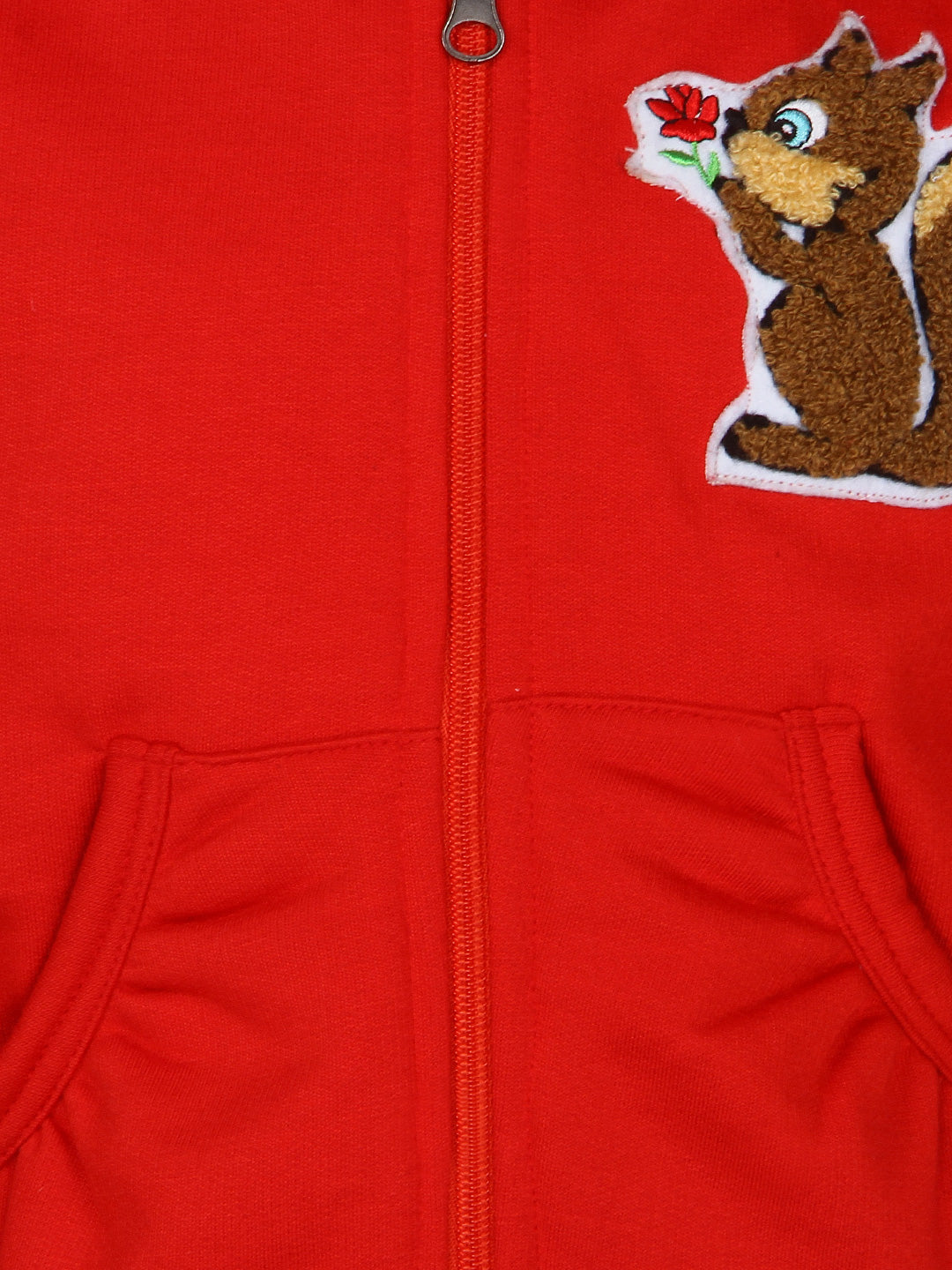 Red Squirrel embroidered Hoodie Jacket