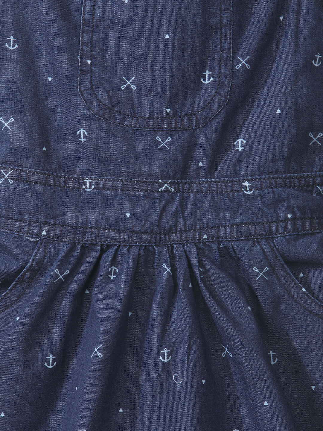 Girls Denim Anchor Print Dungaree skirt Dress