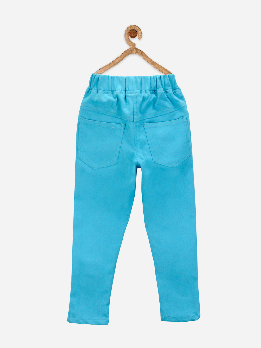 Girls TurquoiseBlue Stretchable Denim Jeggings cum Jeans