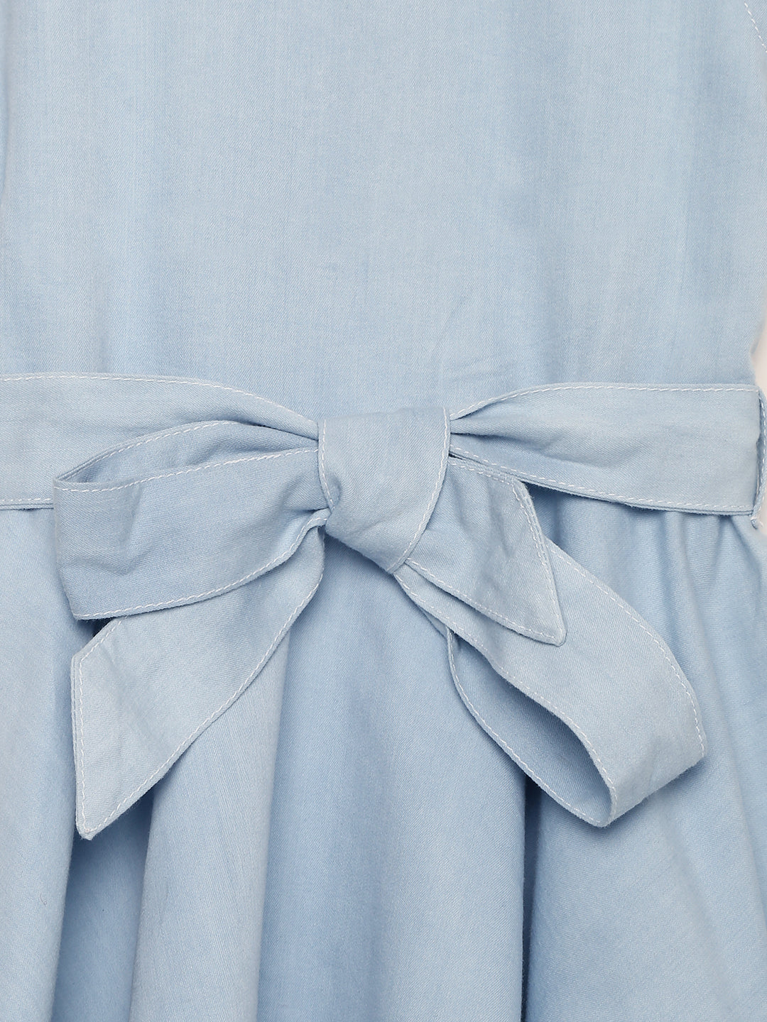 Girls Denim Lace Bodice dress with Belt