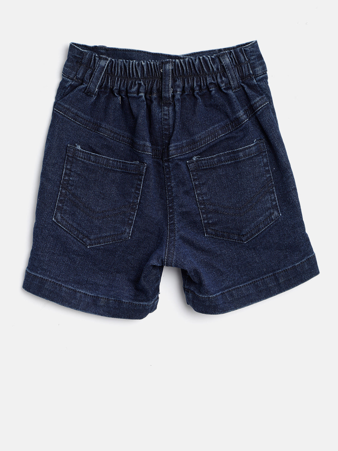 Girls Denim Washed Shorts with Scratch Effect