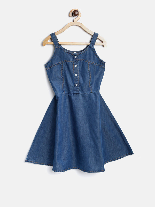 Denim Dress with Straps