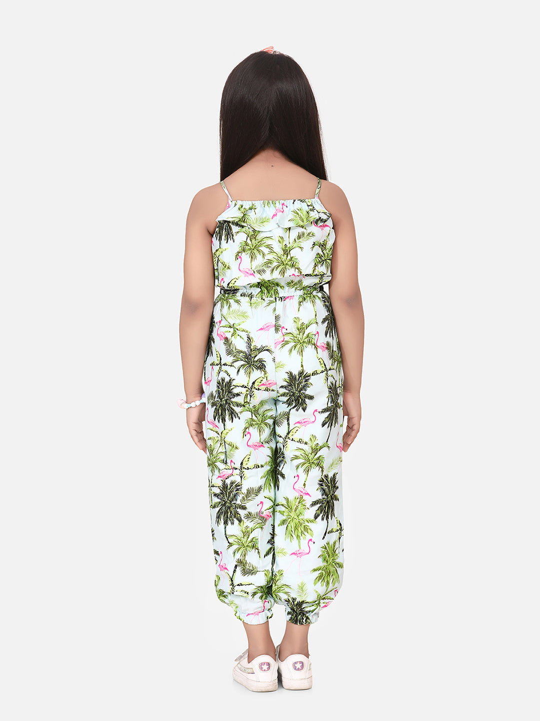 Girls Flamingo Print Jumpsuit
