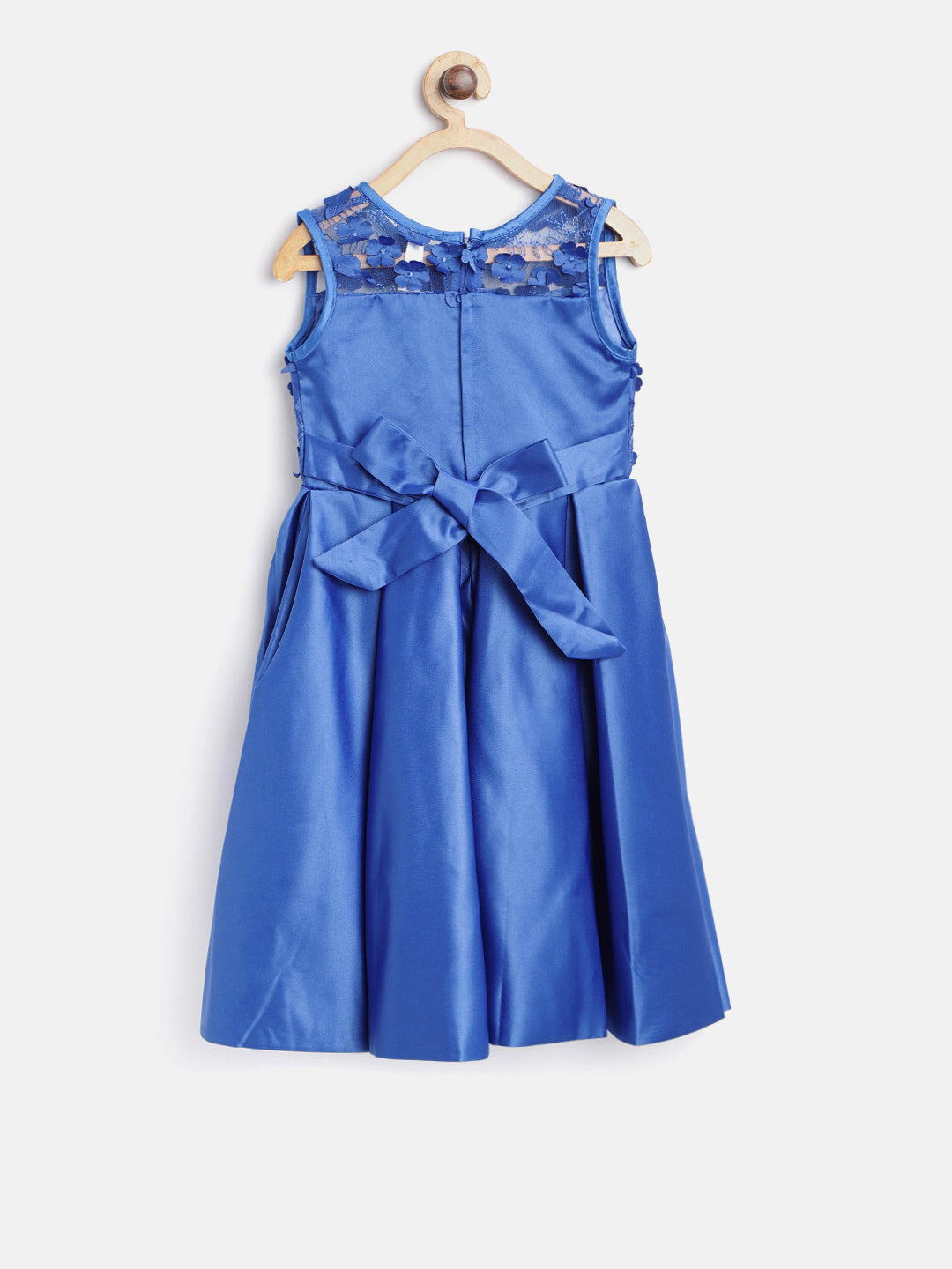 Girls Blue Pearls and embroidered Party Dress