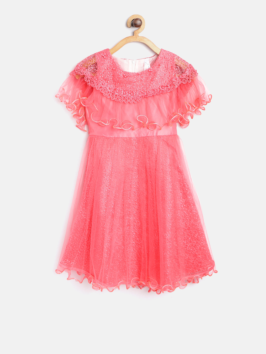 Girls Fuchsia Pink embroidered and embellished Party Dress