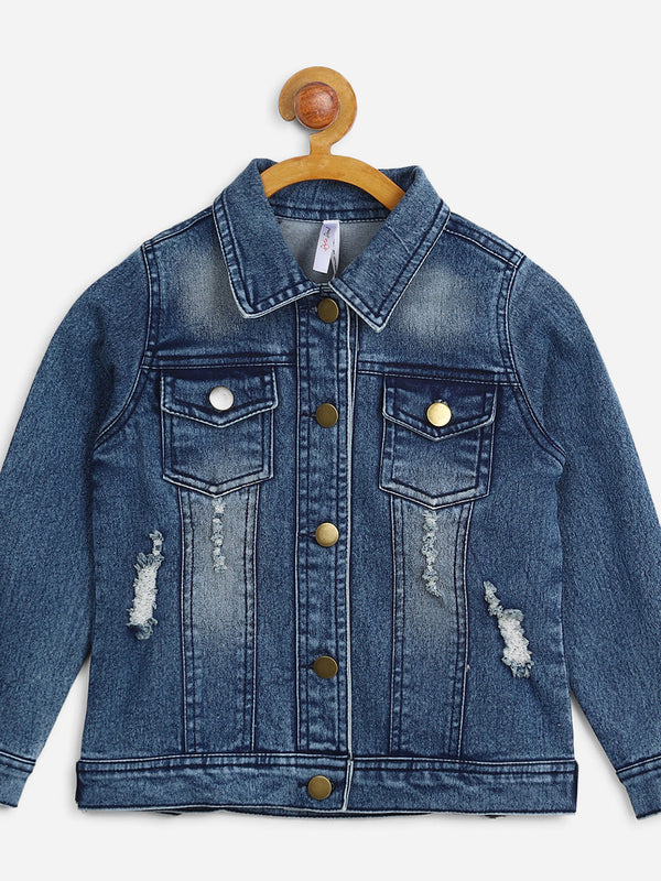 Girls Distress Denim Jacket