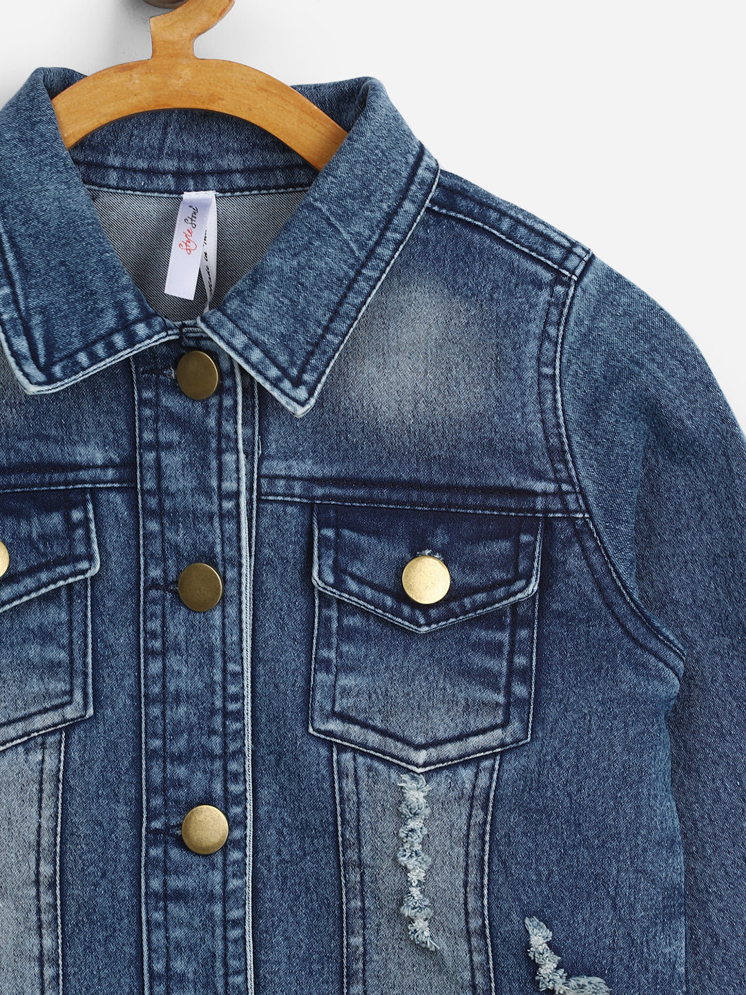 Girls Distress Denim Jacket