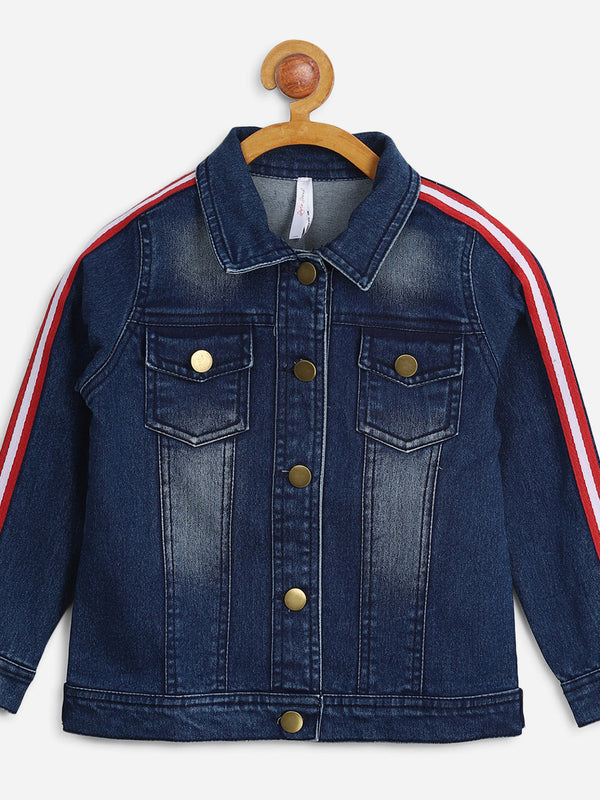 Girls Side Tape Denim Jacket