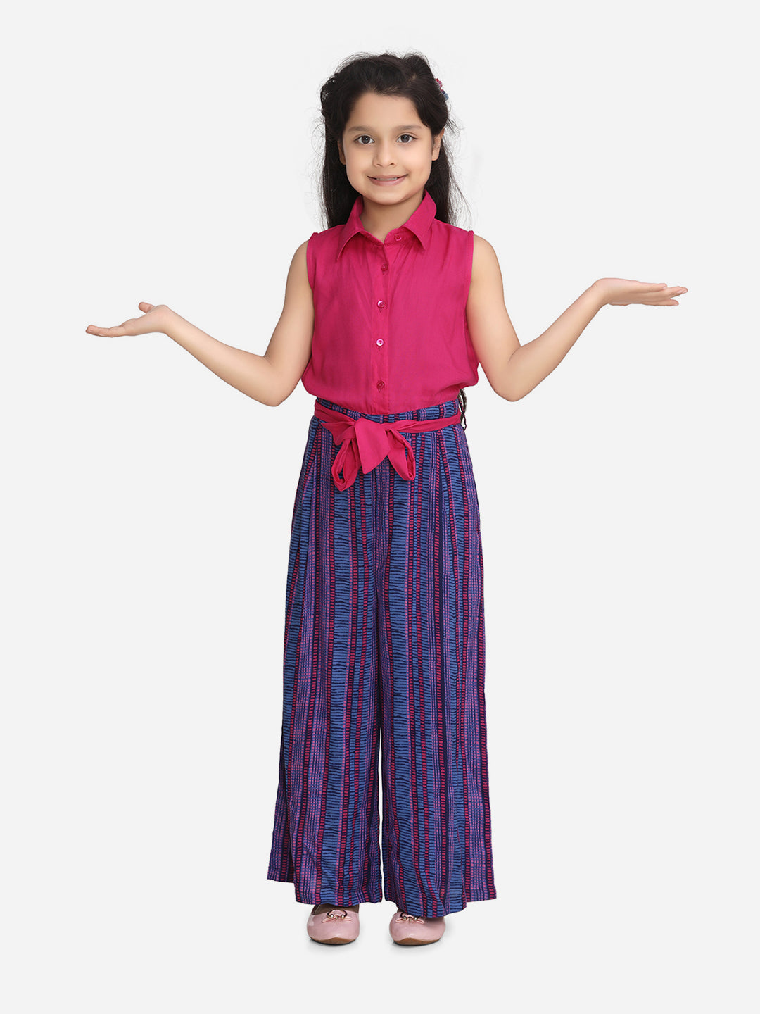 Girls Rayon Jumpsuit with belt