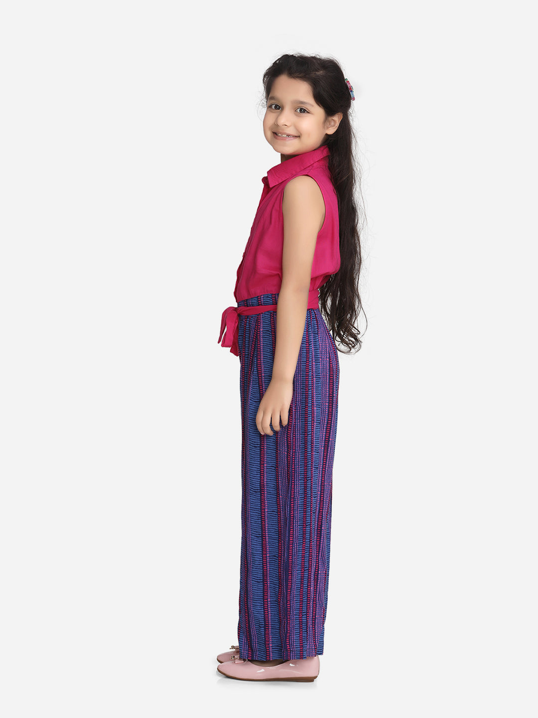 Girls Rayon Jumpsuit with belt
