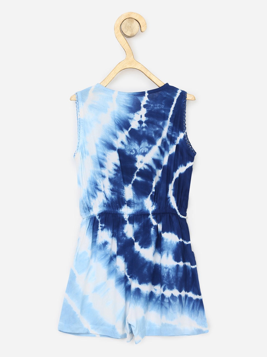 Girls Blue Tie and Dye Playsuit