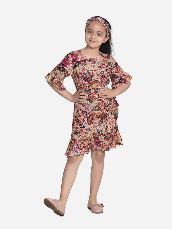 Girls Floral Wrap Dress