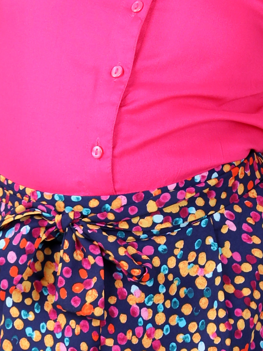 StyleStone Girls Pink and Multicolored Rayon Jumpsuit