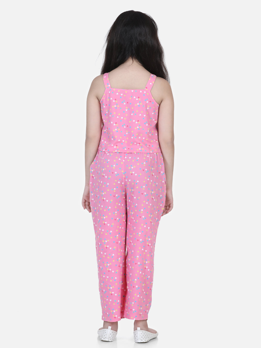 Girls Pink Heart Print Set