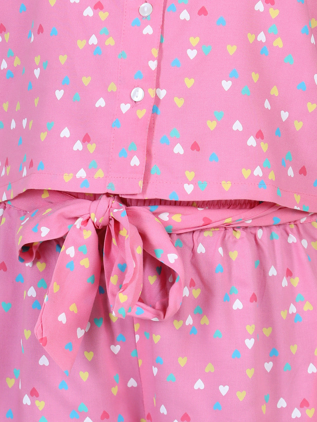 Girls Pink Heart Print Set